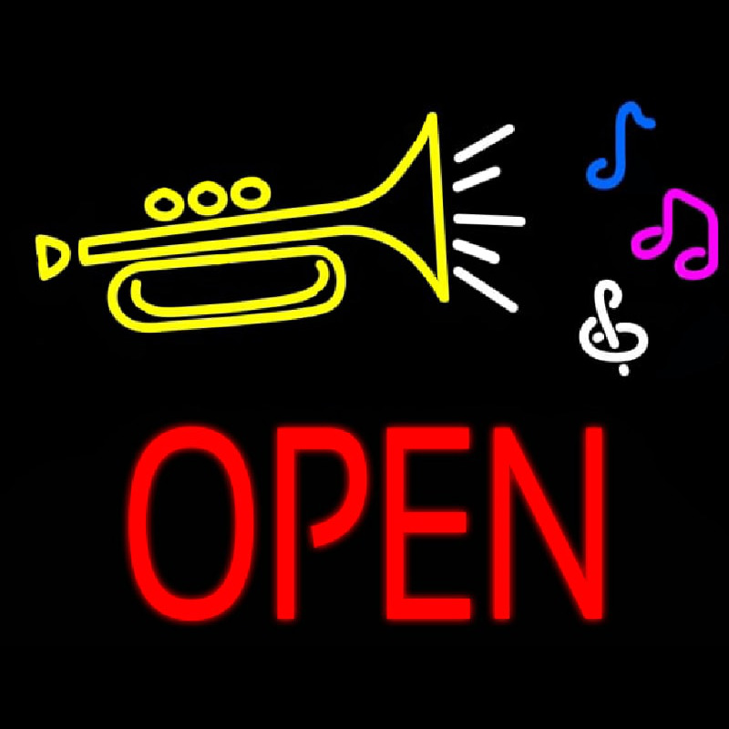 Trumpet Logo Open Block Leuchtreklame