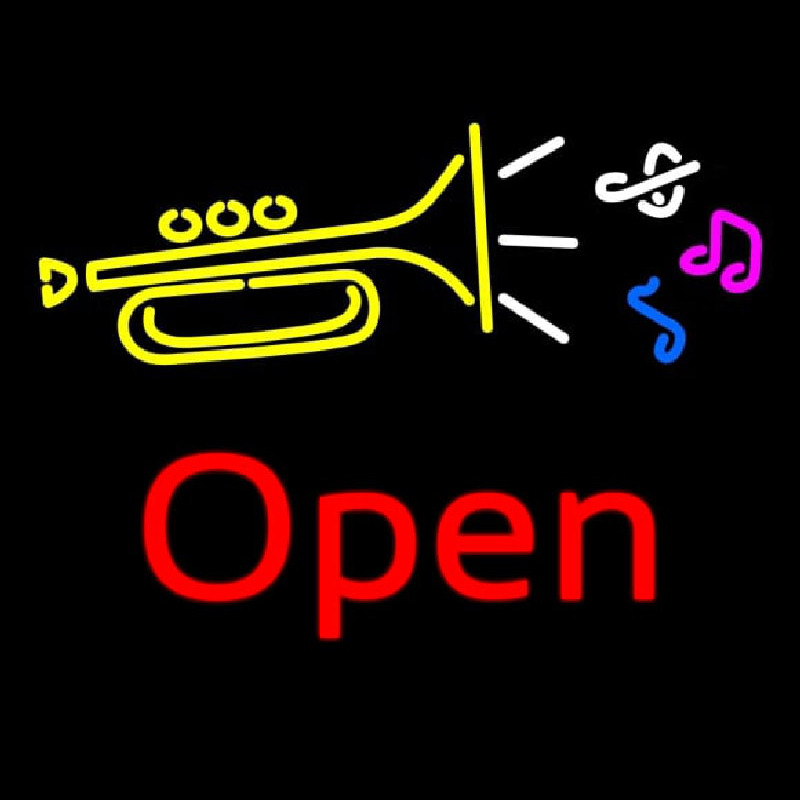 Trumpet Logo Open Leuchtreklame