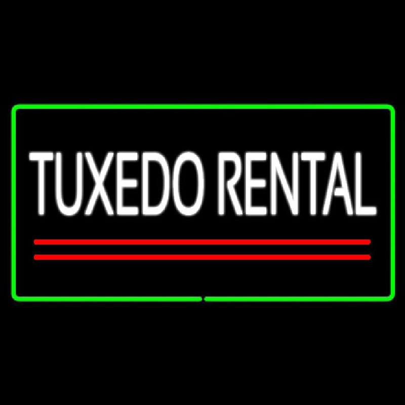 Tu edo Rental Rectangle Green Leuchtreklame