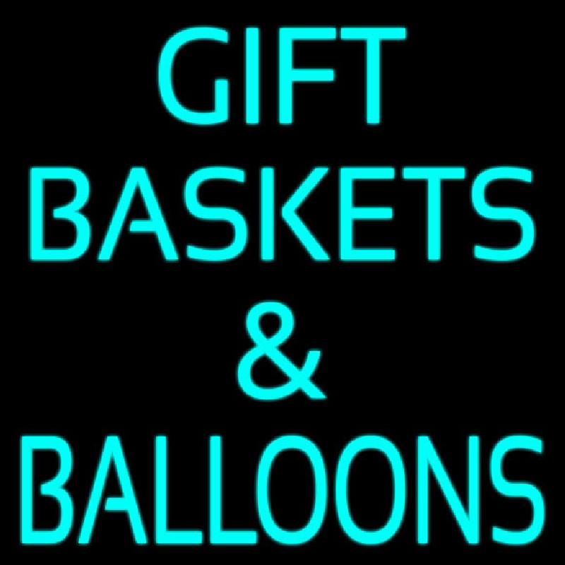 Turquoise Gift Baskets Balloons Leuchtreklame