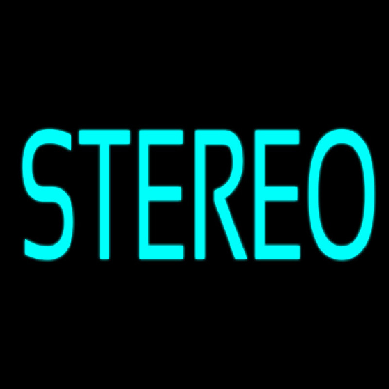 Turquoise Stereo Block Leuchtreklame