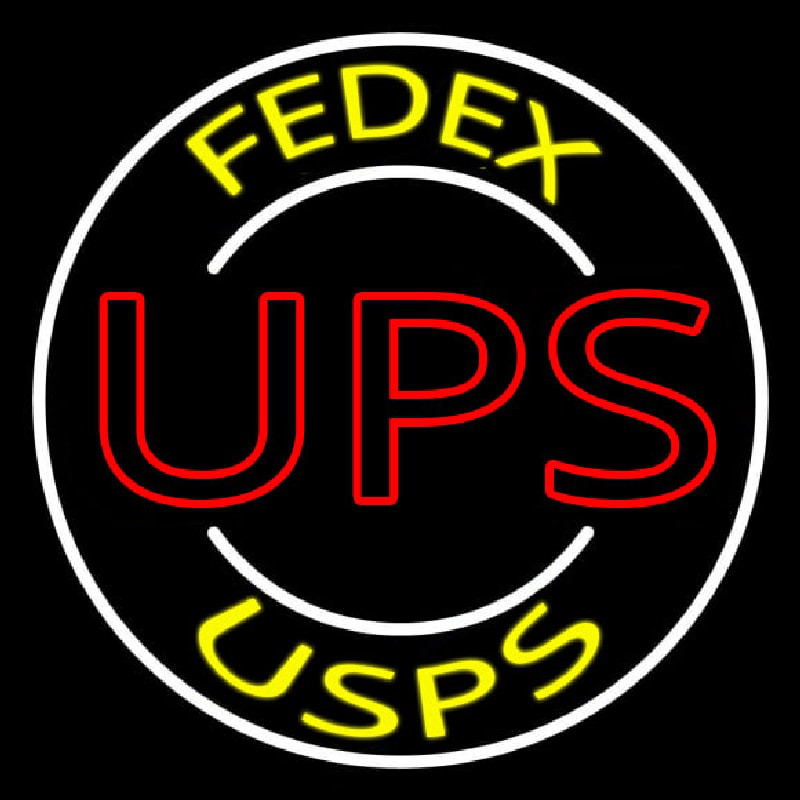 Ups Fede  Usps With Circle Leuchtreklame