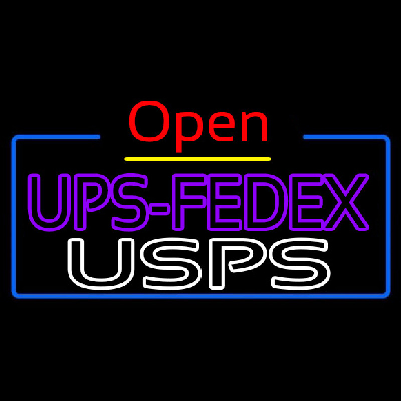 Ups Fede  Usps With Open 4 Leuchtreklame