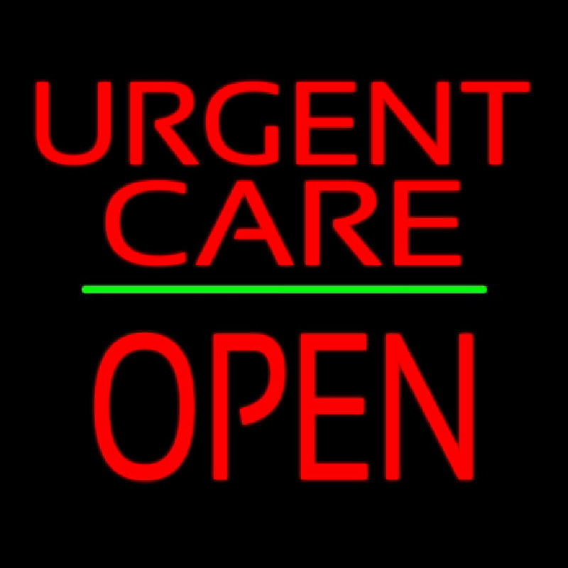 Urgent Care Block Open Green Line Leuchtreklame