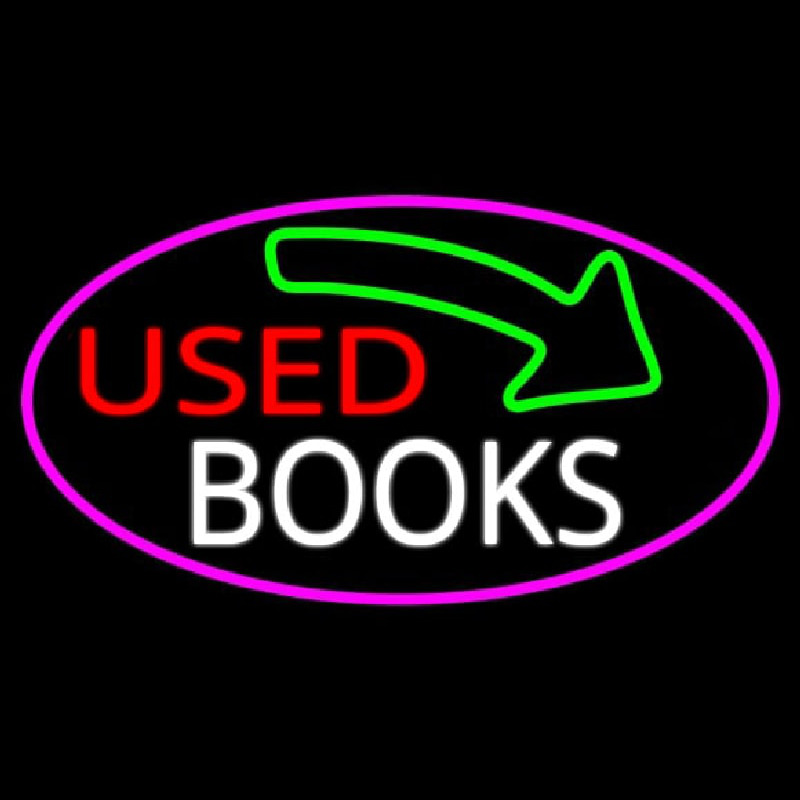 Used Books With Arrow Leuchtreklame