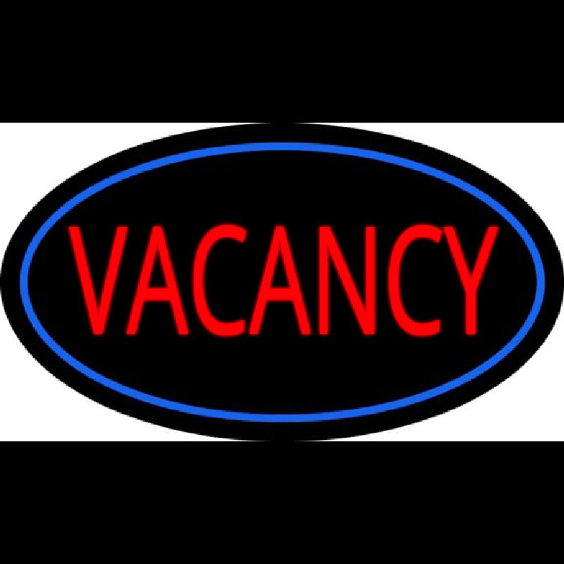 Vacancy Oval Blue Leuchtreklame