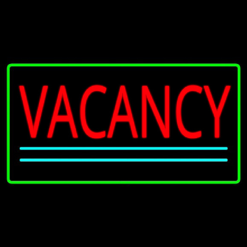 Vacancy Rectangle Green Leuchtreklame
