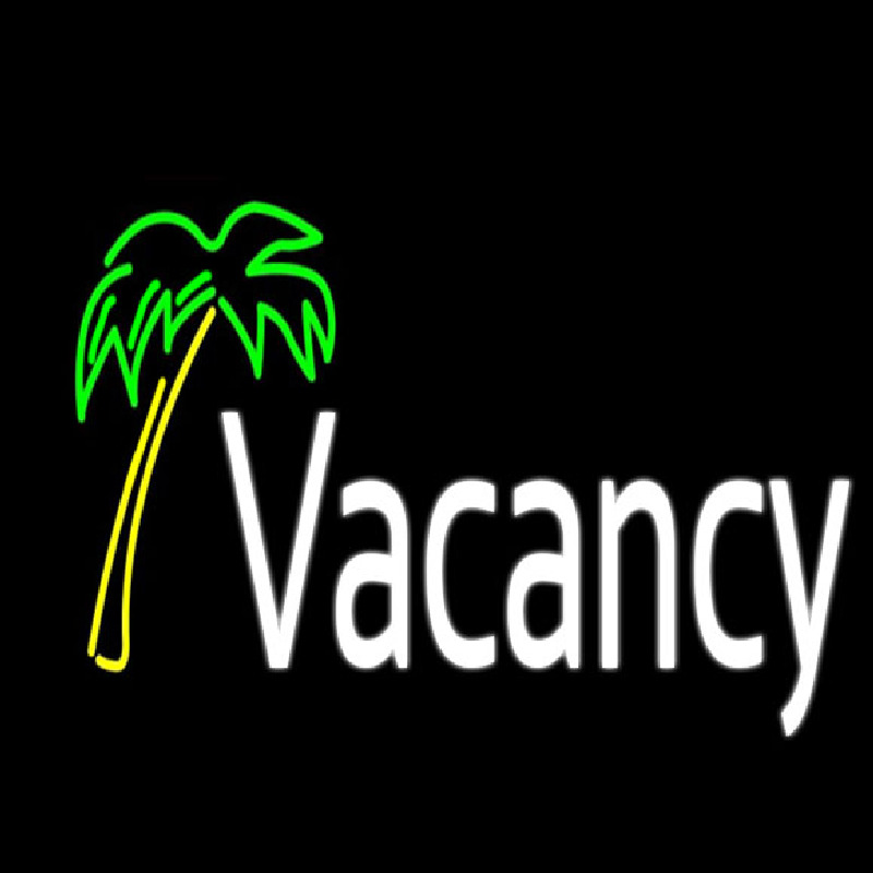 Vacancy With Tree Leuchtreklame
