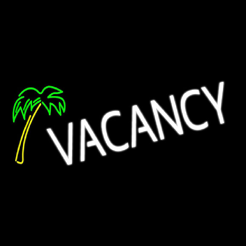 Vacancy With Tree Leuchtreklame