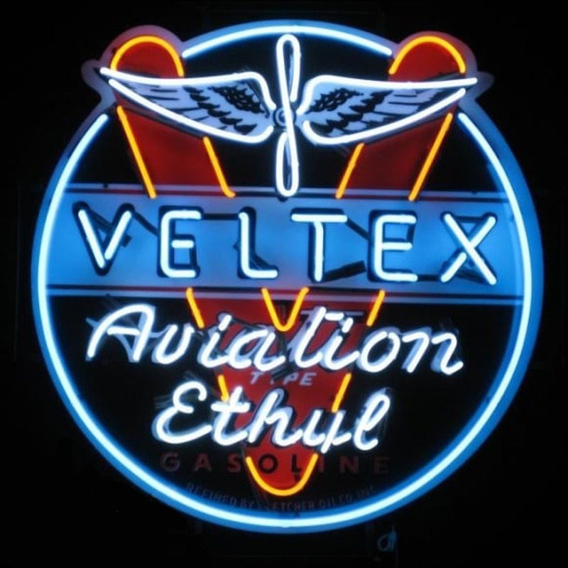 Velte  Aviation Gasoline Leuchtreklame