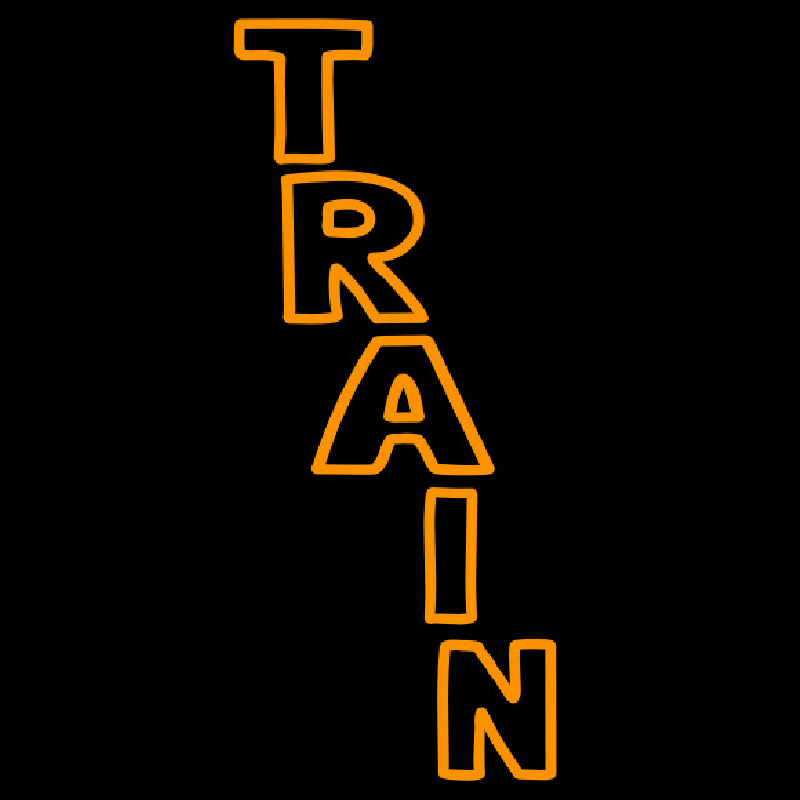 Vertical Orange Train Leuchtreklame