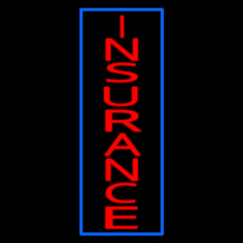 Vertical Red Insurance Blue Border Leuchtreklame