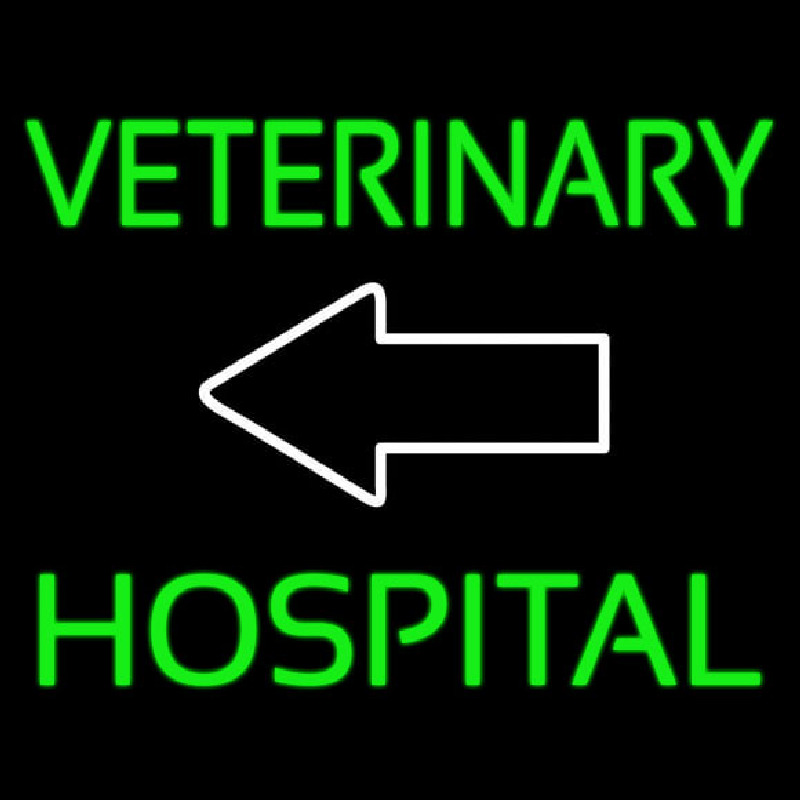 Veterinary Hospital With Arrow 1 Leuchtreklame