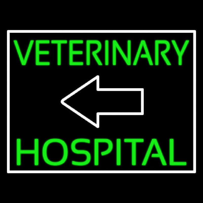 Veterinary Hospital With Arrow Leuchtreklame
