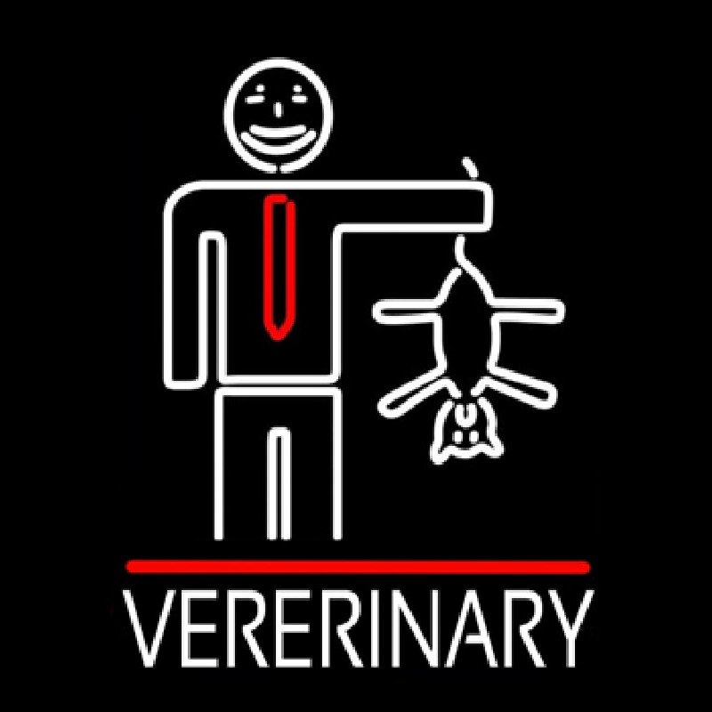 Veterinary Man And Cat Logo Leuchtreklame