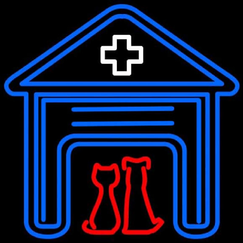 Veterinary Symbol With Home Leuchtreklame