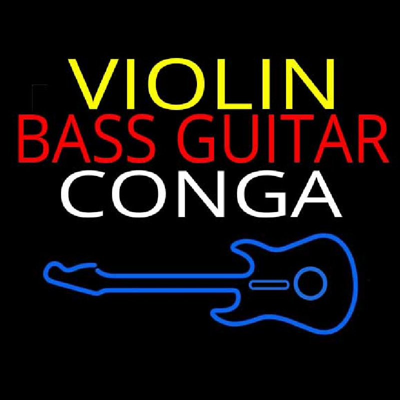 Violin Bass Guitar Conga 1 Leuchtreklame