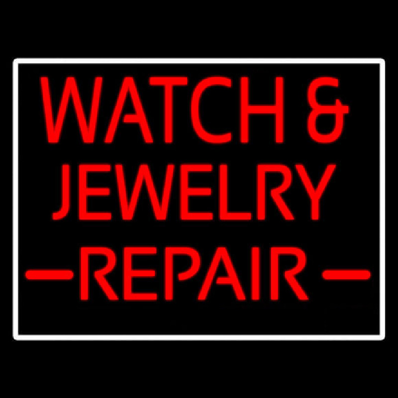 Watch And Jewelry Repair Red Leuchtreklame