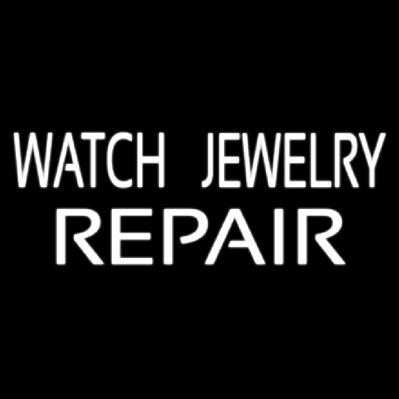 Watch Jewelry Repair Block White Leuchtreklame