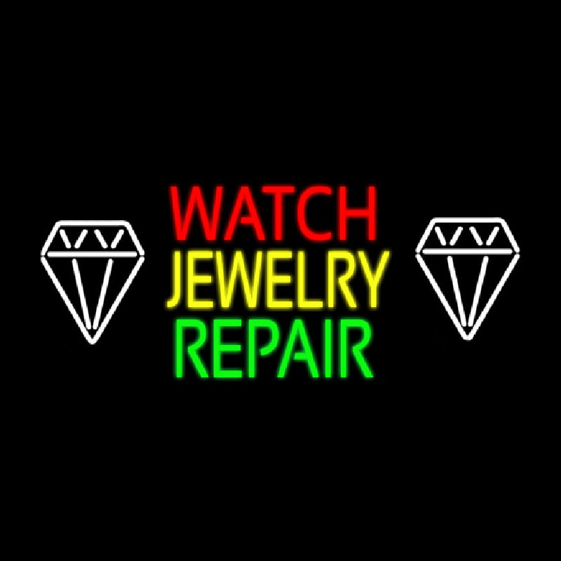 Watch Jewelry Repair With White Logo Leuchtreklame