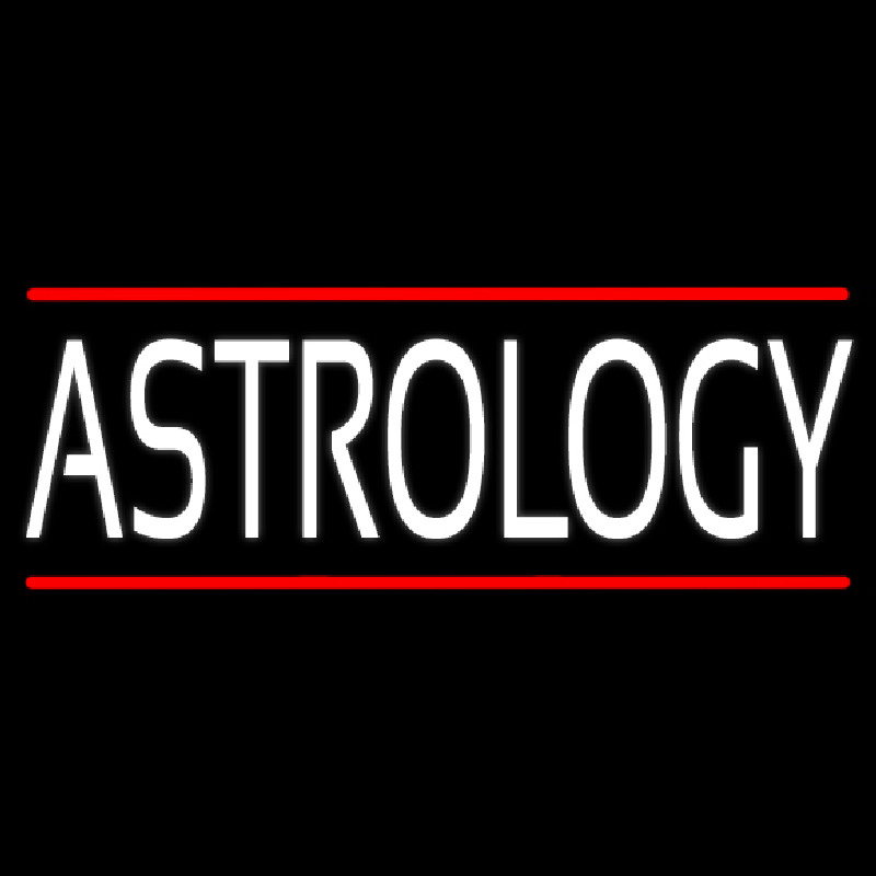 White Astrology Block Red Line Leuchtreklame