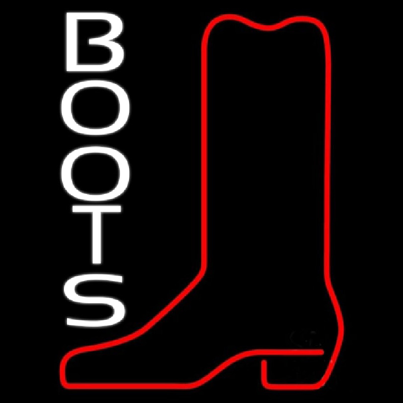 White Boots Leuchtreklame