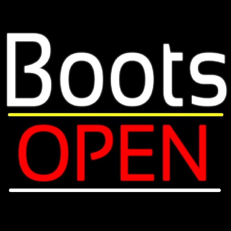 White Boots Open Leuchtreklame