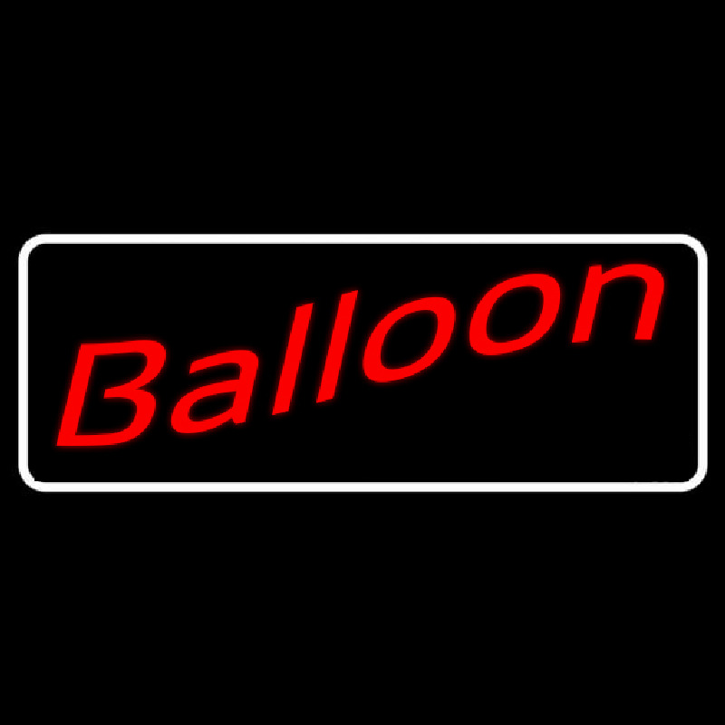 White Border Balloon Cursive Leuchtreklame