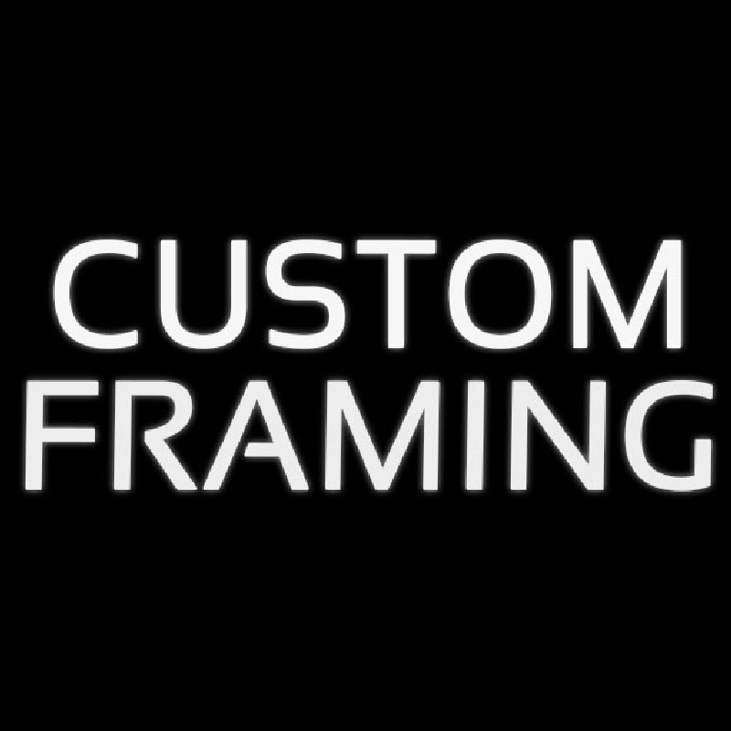 White Custom Framing Leuchtreklame