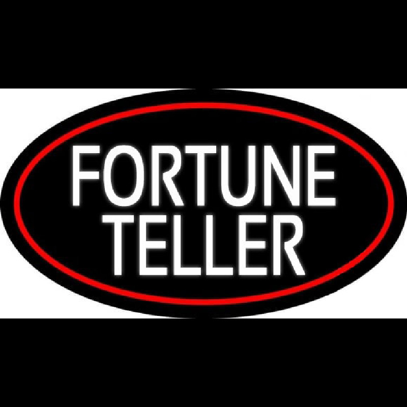 White Fortune Teller With Red Border Leuchtreklame