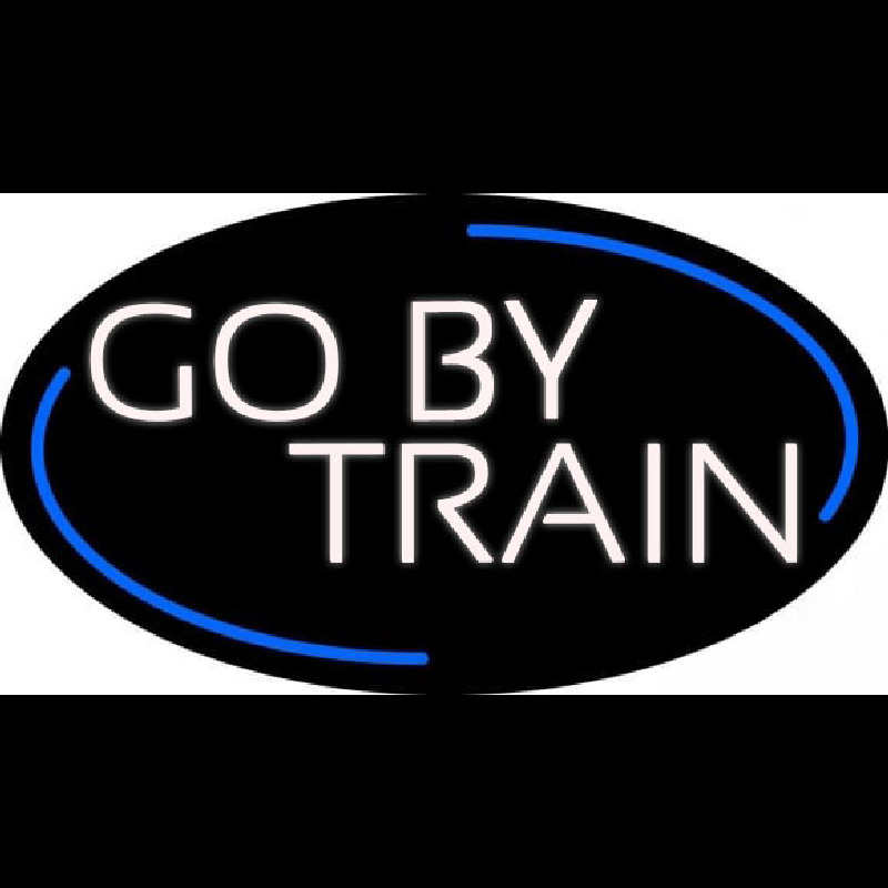 White Go By Train Leuchtreklame