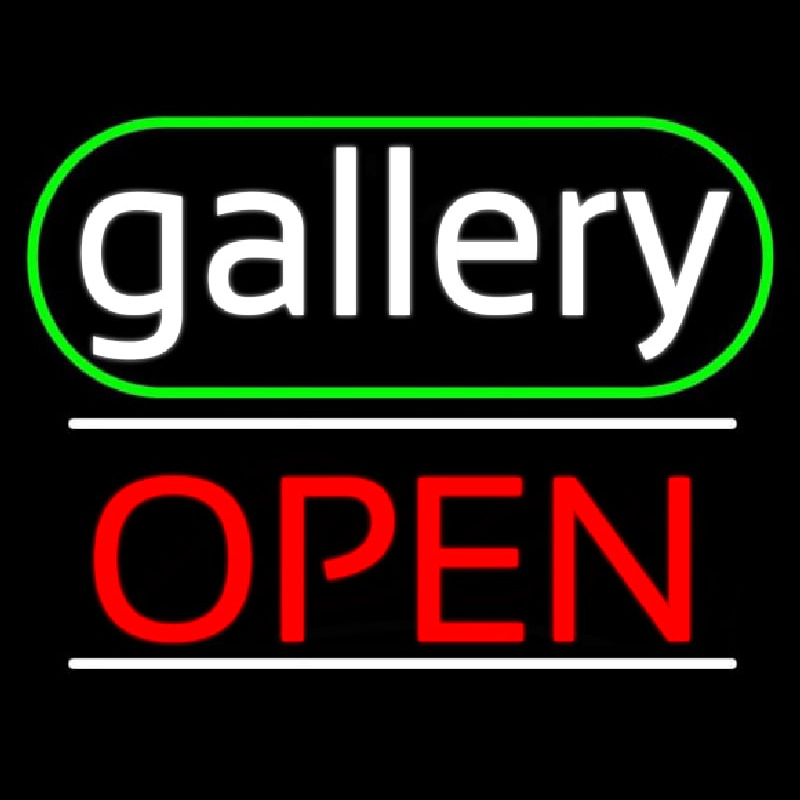 White Letters Gallery With Open 3 Leuchtreklame