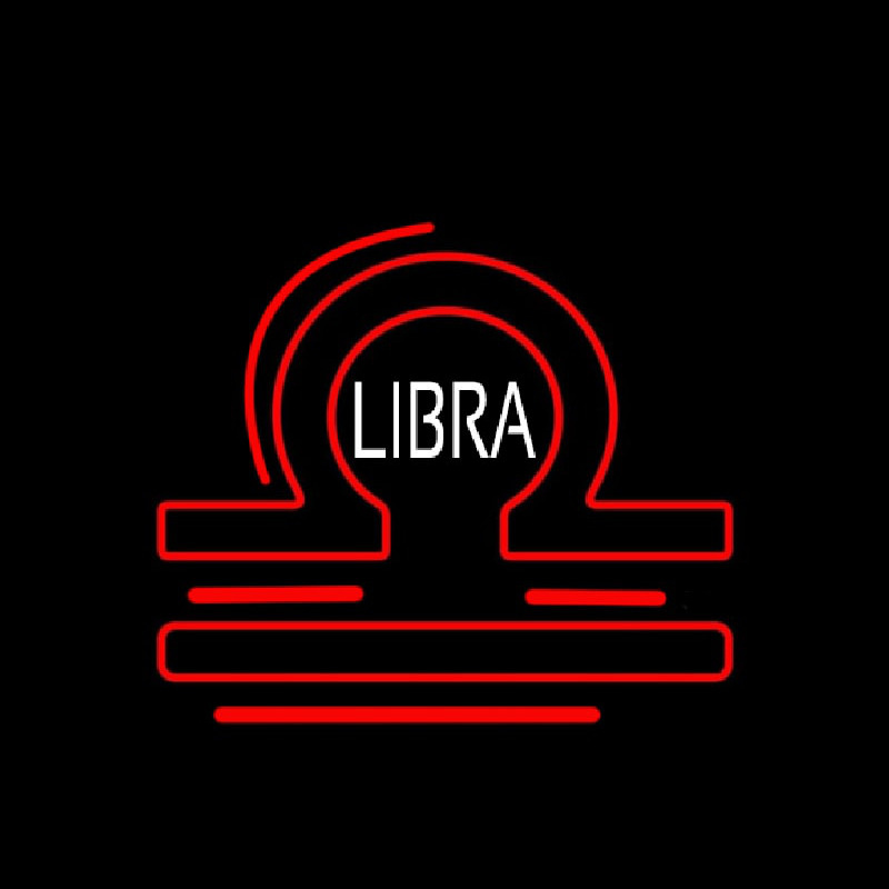 White Libra Zodiac Leuchtreklame