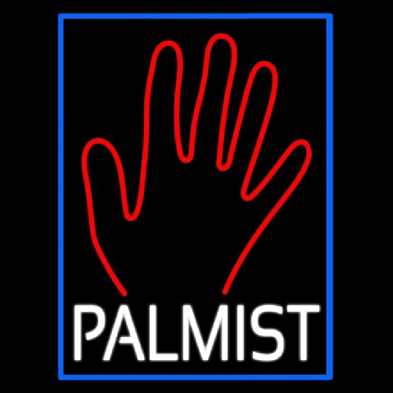 White Palmist Red Palm Leuchtreklame