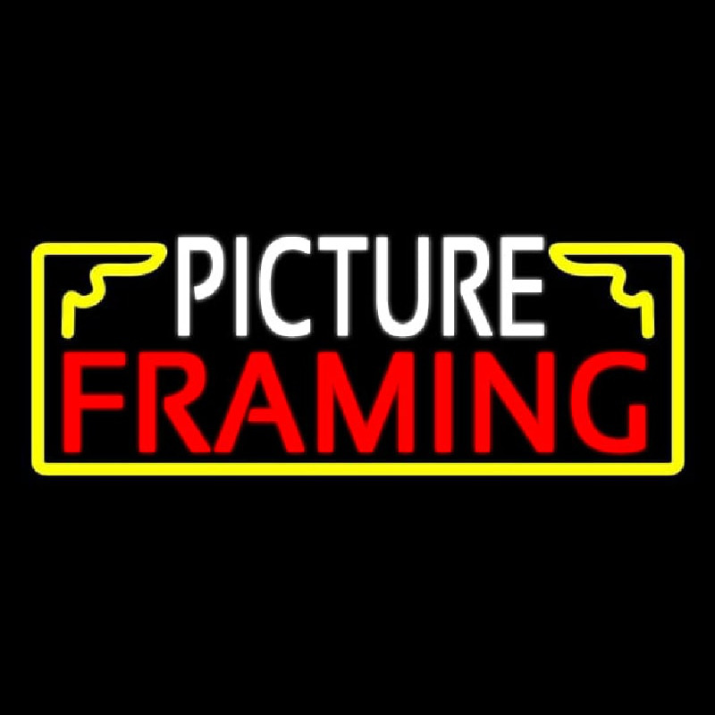 White Picture Framing With Frame Logo Leuchtreklame