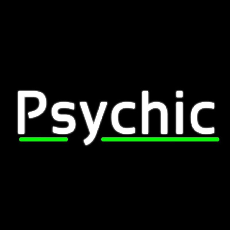 White Psychic Green Line Leuchtreklame