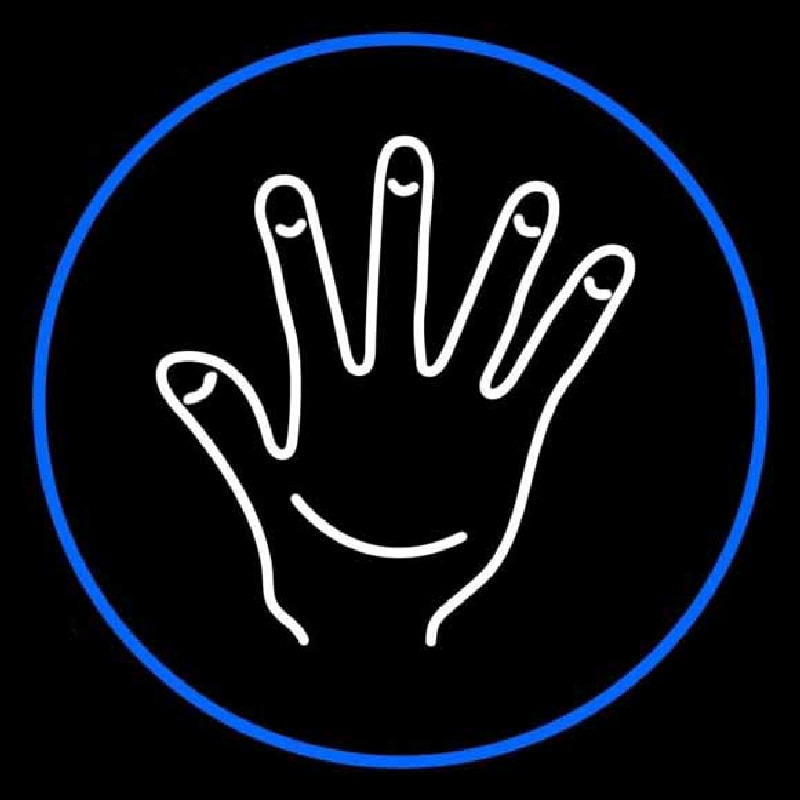 White Psychic Palm And Blue Border Leuchtreklame