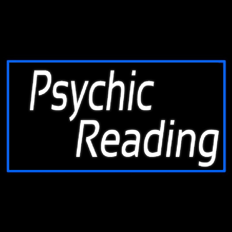 White Psychic Reading With Border Leuchtreklame