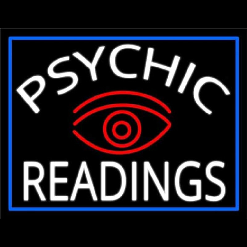 White Psychic Readings And Red Eye Leuchtreklame