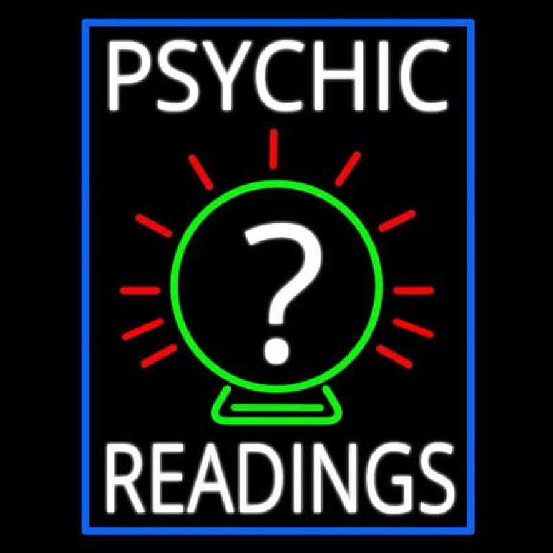 White Psychic Readings With Border Leuchtreklame