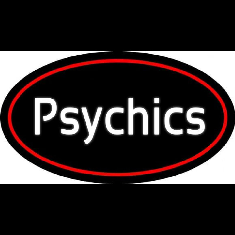 White Psychics With Oval Leuchtreklame