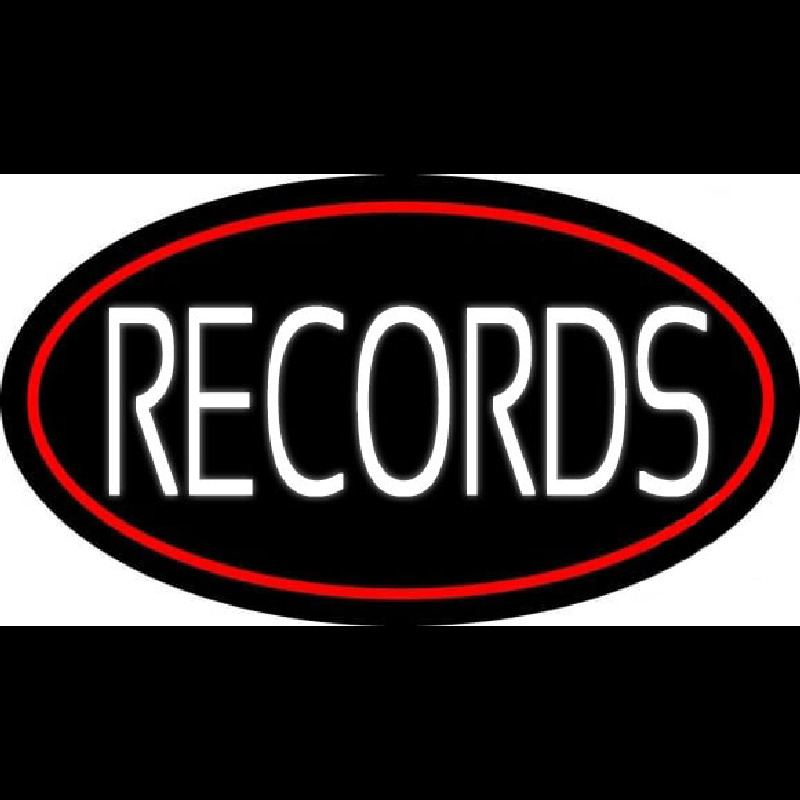 White Records Red Border Leuchtreklame