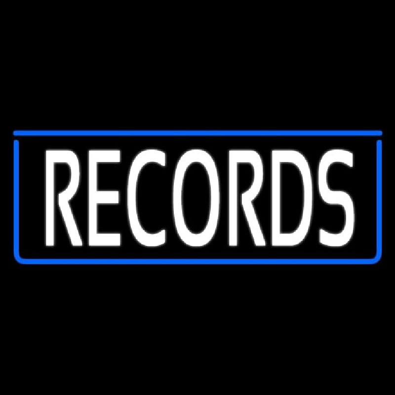 White Records With Blue Arrow 1 Leuchtreklame