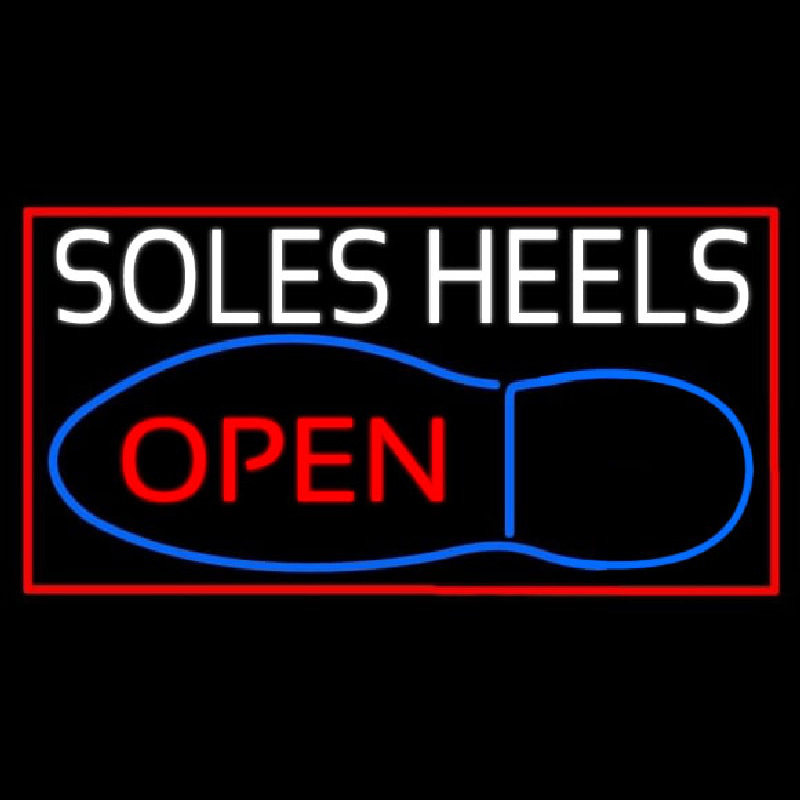 White Soles Heels Open Leuchtreklame