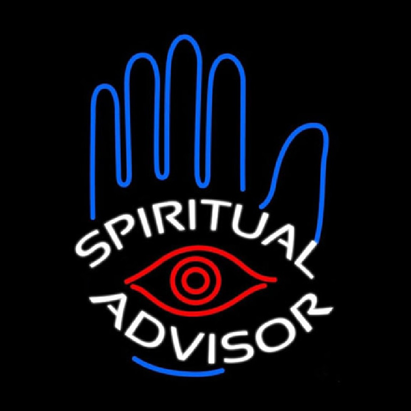 White Spiritual Advisor Leuchtreklame