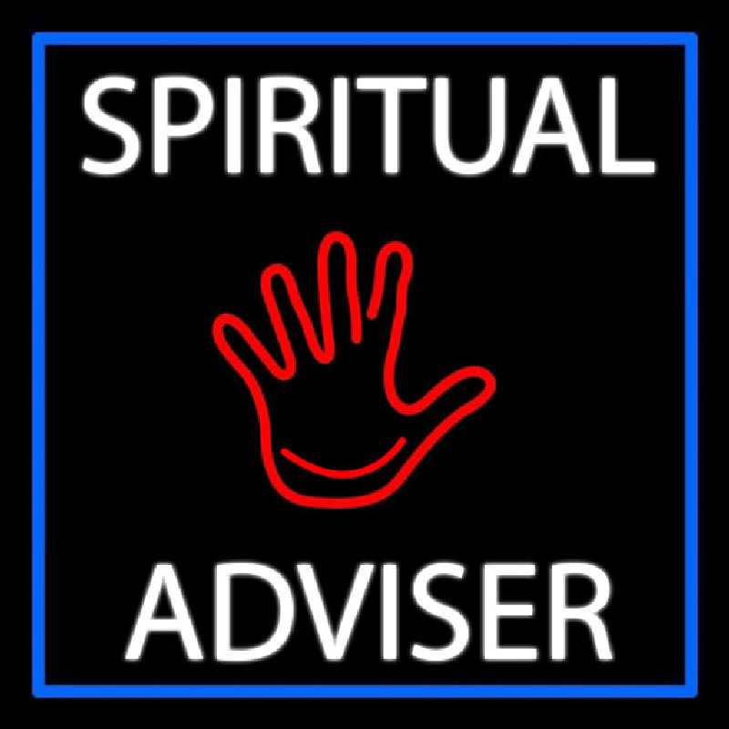 White Spiritual Advisor With Red Palm Leuchtreklame