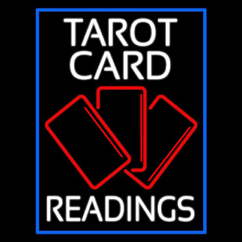White Tarot Cards Readings Leuchtreklame