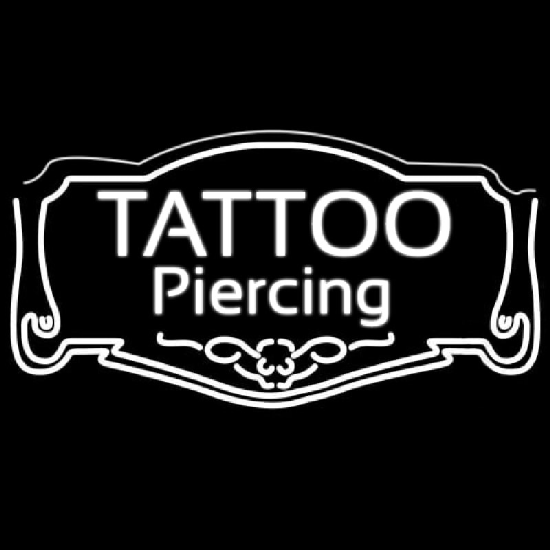 White Tattoo Piercing Leuchtreklame