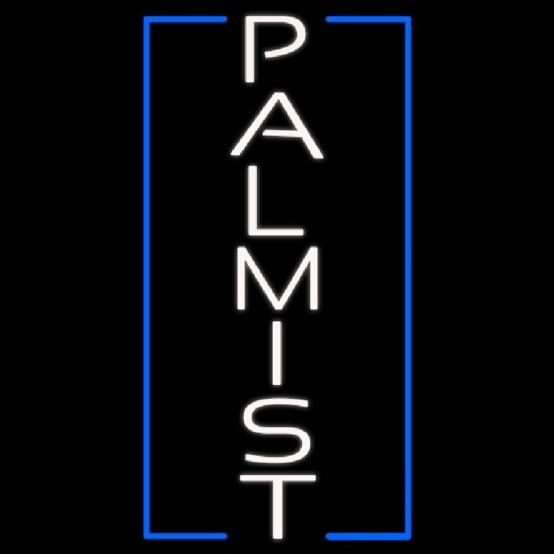 White Vertical Palmist Leuchtreklame