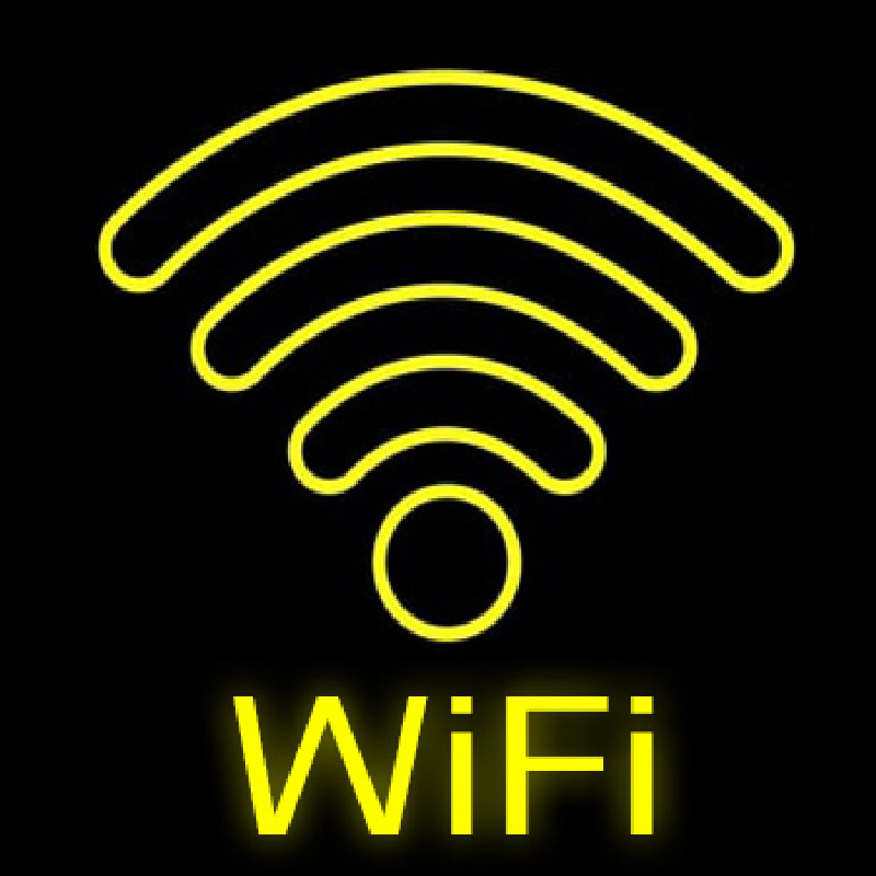 Wifi Retro Yellow Leuchtreklame